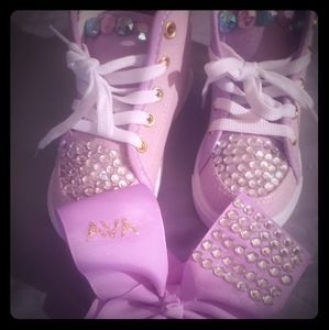 Bedazzled shoes with matching bow